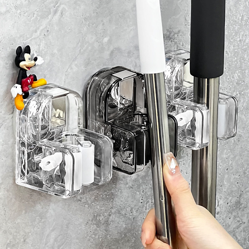 Mop Hook Hanger Free Punch Suction Cup Wall-mounted Clip Toilet Bathroom fixed sweep to hold the devinator-Taobao