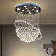Crystal Chandelier Living Room Modern Minimalist Bedroom Lighting Round Staircase Chandelier Creative Dining Room Lighting Restaurant Chandelier