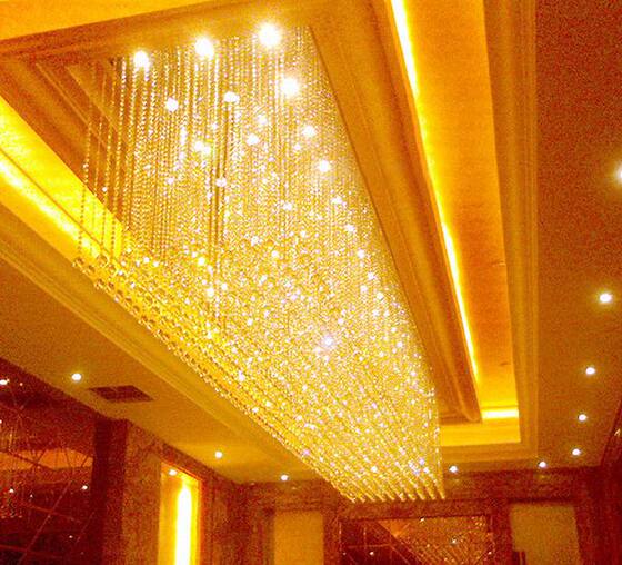 Rectangular Restaurant Crystal Lamp Corridor Aisle Lamp Led Entry Crystal Coat and Hat Entrance Hall Lamp Ceiling Lamp