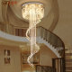 Staircase Chandelier Duplex Building Villa Duplex Mid-Rise Lobby Light Modern Simple European Style Rotating Crystal Chandelier