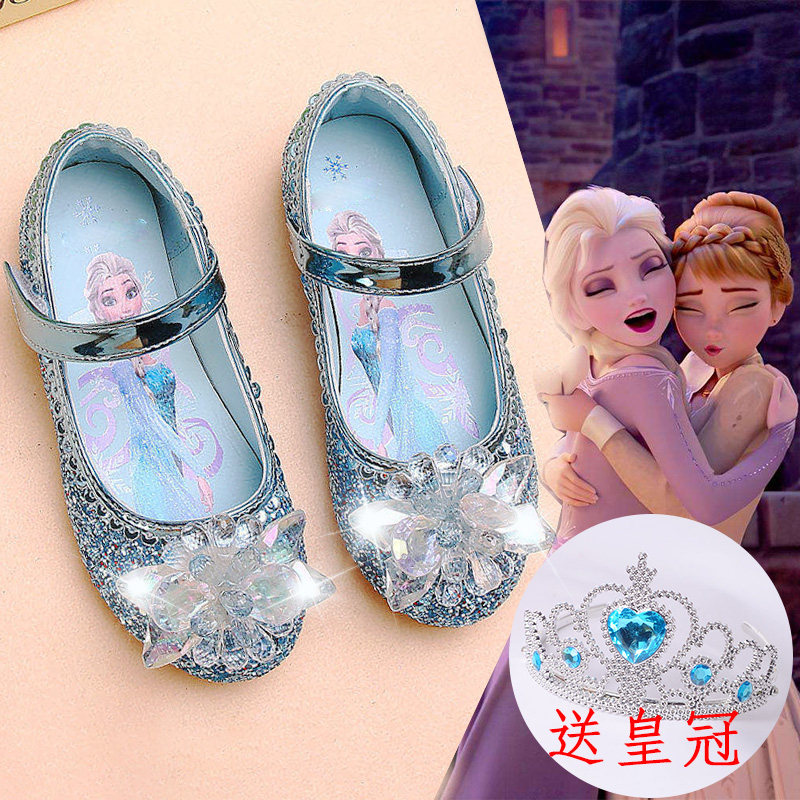 冰雪奇缘水晶鞋 | 女童公主鞋水钻魅力,软底防滑安全 | 春秋新款-皮鞋-淘宝好物网
