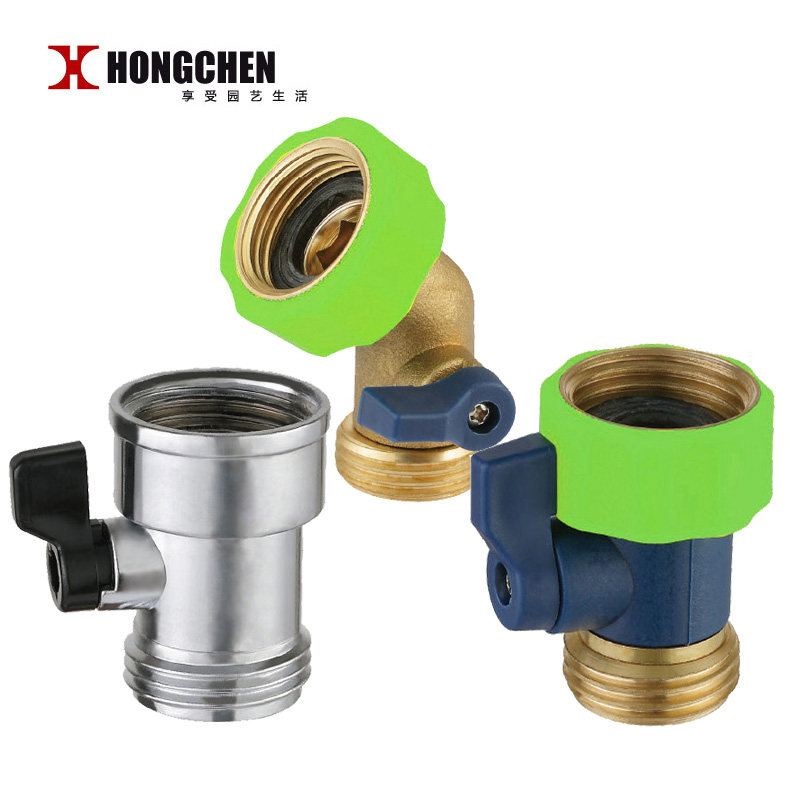 Hongchen copper pipe joint Water distributor Water pipe fittings Single-pass faucet joint with switch valve alloy