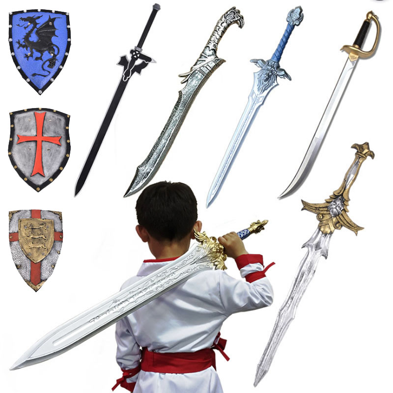 Children's simulation toy sword boy PU soft rubber safety weapon World of Warcraft COS prop sword model