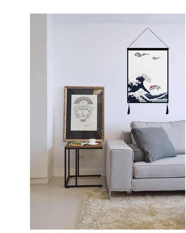 Nhật Bản may mắn vải mèo treo tranh in trang trí tường hangover phòng ngủ đầu giường tấm thảm sofa vải nền thảm treo tường one piece