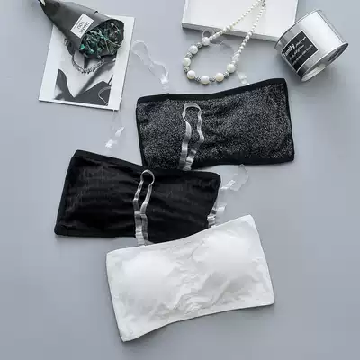 Summer one-piece non-steel ring non-slip belt chest pad chest female bottom anti-light transparent shoulder strap strapless chest wrap