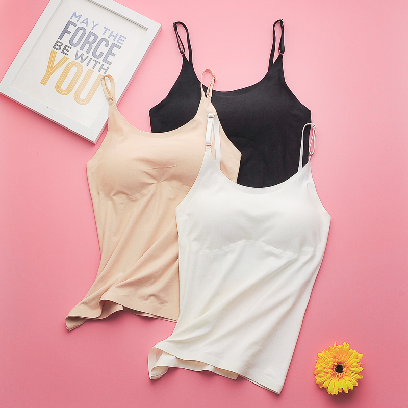 Pure Cotton Tube Top, Long Style with Chest Pads, Anti-Exposure, Base Layer Underwear, Women's Bra, Integrated Camisole, Thin