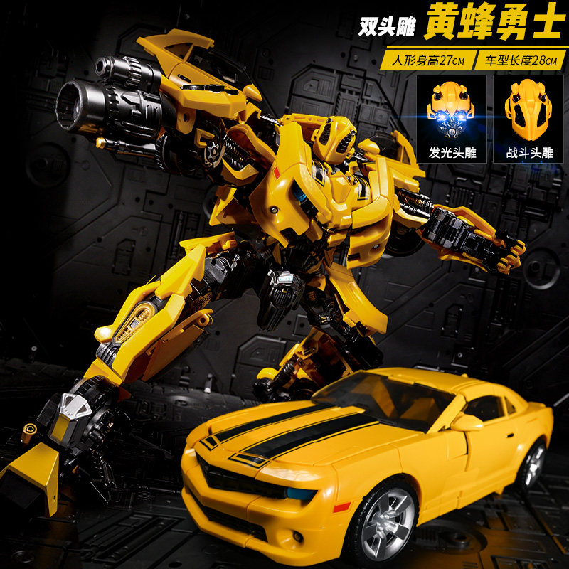 Black Mamba Bumblebee deformation toy King Kong alloy genuine oversized Optimus car column robot hand-made model