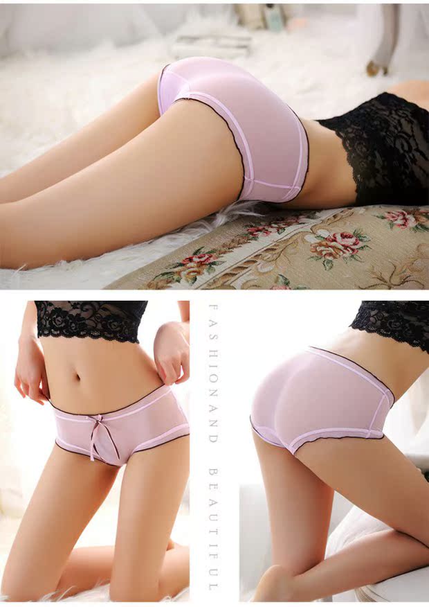 Siêu mỏng thoáng khí cho nữ đầy đủ trong suốt mùa hè cô gái gợi cảm đồ lót tam giác liền mạch giữa eo ren nóng phối lưới quần lót lọt khe xuyên thấu