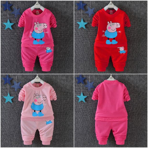 Bộ đồ mùa xuân cho bé gái 2018 mới 2 thủy triều 3 bé gái 1-5 tuổi phiên bản Hàn Quốc 4 mùa xuân và mùa thu trẻ em nước ngoài hai mảnh quần ống rộng trẻ em