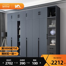 Nordic wardrobe simple modern economy assembly home bedroom cabinet wooden four five six door combination large wardrobe