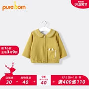 Pureborn bé mùa thu áo khoác bé gái mùa xuân áo dài tay trẻ em cotton cardigan outwear - Áo khoác