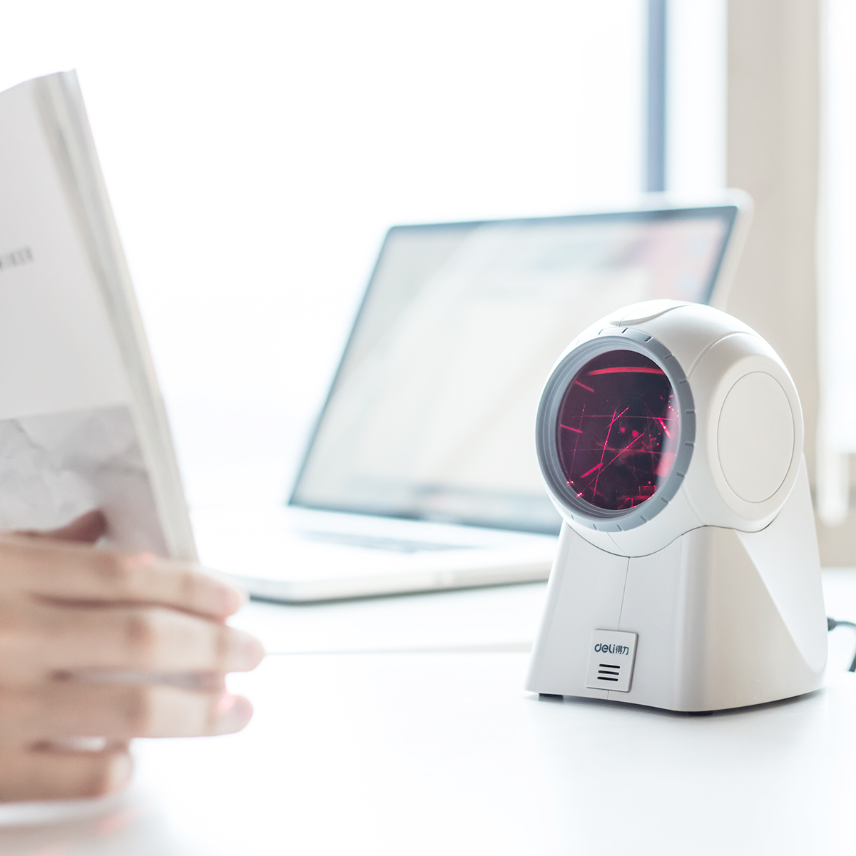 Del 14884 Sweeper Barcode Scanning Gun Supermarket Laser Scanning Platform 20 Line Express