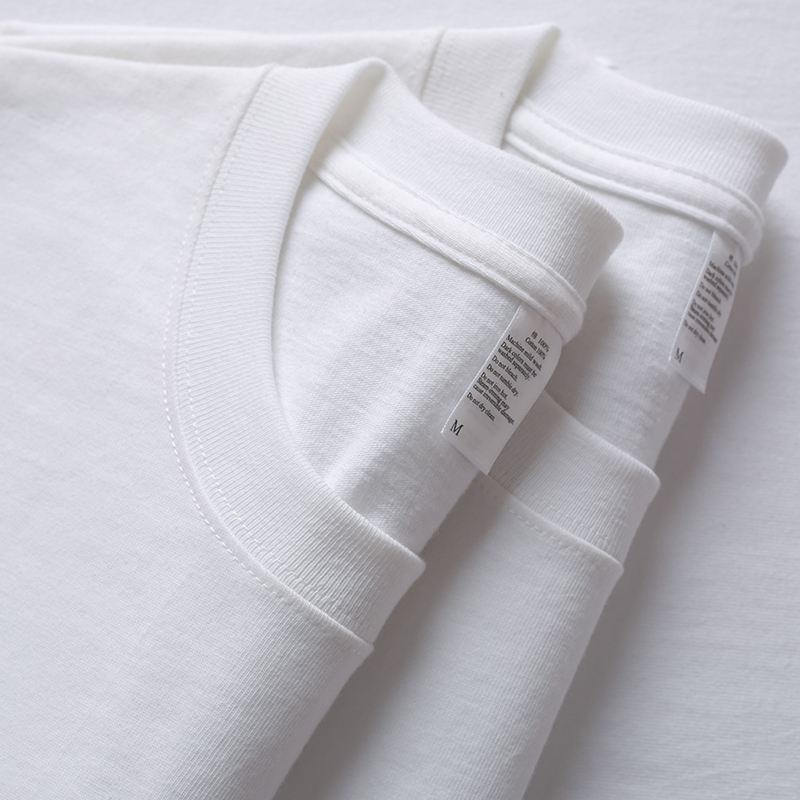 Comb cotton 210g heavy cotton T - shirt white opaque short - sleeve T - shirt base quality coat