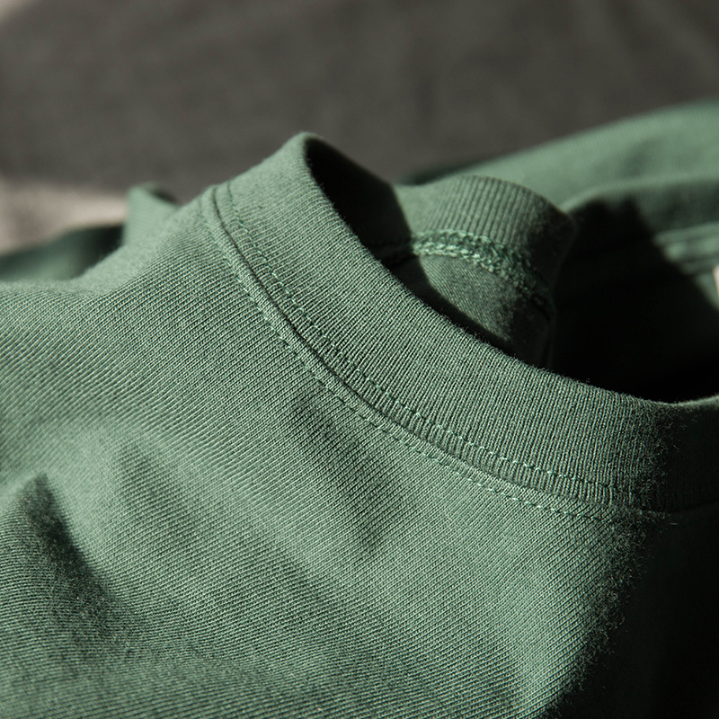 21 new color hot non-saturated color cool color dark green Jungle green heavy weight cotton round neck short-sleeved T-shirt men and women