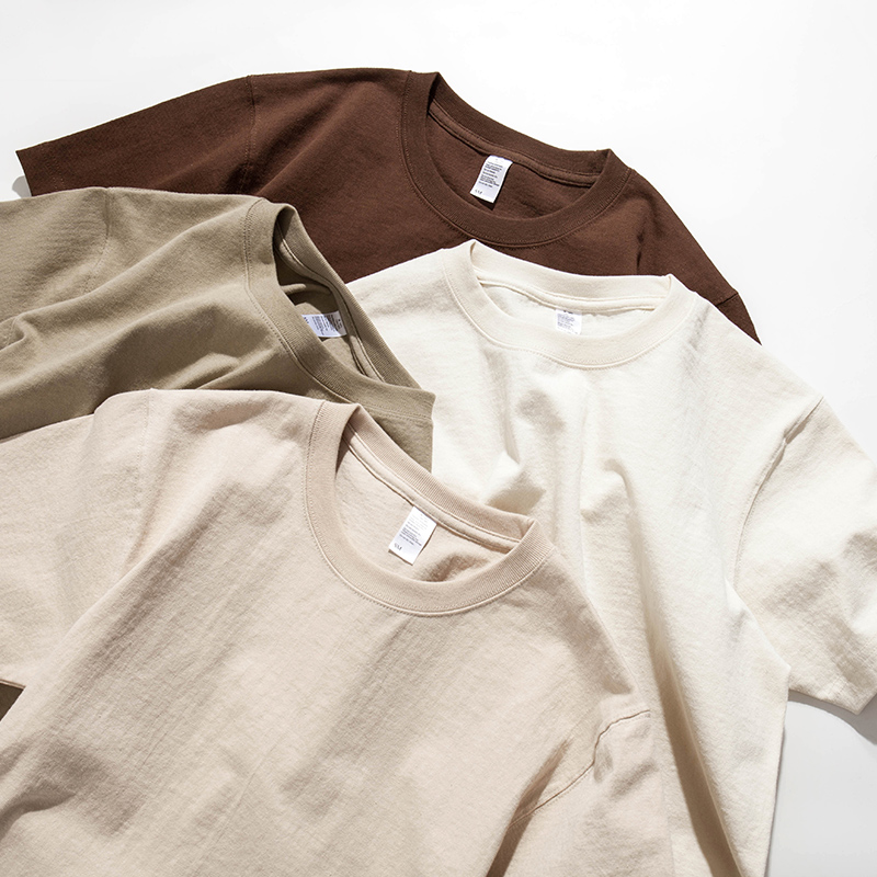 250g heavy ground color short sleeve t shirt of Japanese cotton small tie T men and women of Army jacking jersey