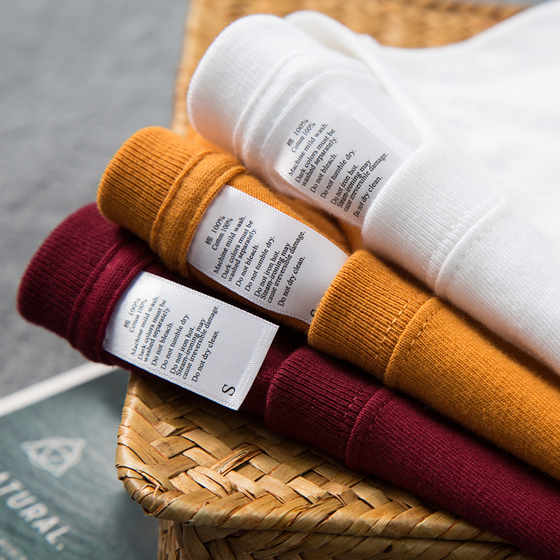 Combed cotton summer short-sleeved pure white small neckline round neck t-shirt khaki heavy solid color pure cotton base men's and women's models