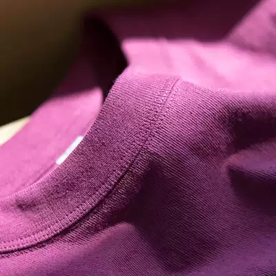 21 new color violet 250g heavy cotton three-needle round neck purple short-sleeved t-shirt men and women basic summer