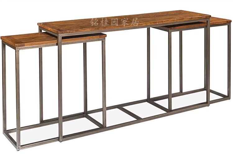 Tân cổ điển hậu hiện đại thép không gỉ sâm banh vàng foyer hiên bàn sáng tạo kết thúc xem mô hình đồ nội thất nhà tùy chỉnh - Bàn / Bàn bàn trà gỗ tự nhiên