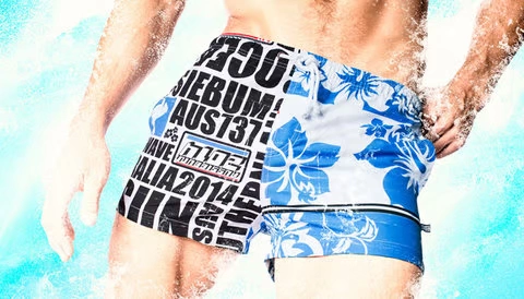 Trọn gói hoa trăm màu xanh đầy đủ phiên bản Úc mới AUSSIEBUM quần bơi nam quần ngắn đi biển - Quần bãi biển 	quần đi biển nhóm	