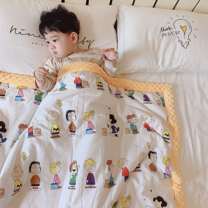 Outlet Korea Children Bean Bean Blanket Spring Autumn Quilt Pure Cotton Clip Cotton Student Single Afternoon Nap 1 5m Air Conditioning Quilt Cover Blanket