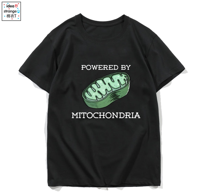 Summer Biological Mitochondria Power House Creative Loose-Fit Top Student Short-Sleeve T-Shirt for Young Men and Women