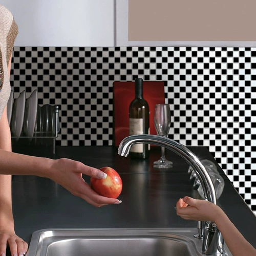 Керамическая мозаичная плитка Черно -белая позиционирование мозаика головоломка Интернет знаменитости ins хранить пол скандинавские простые плитки напольных полей