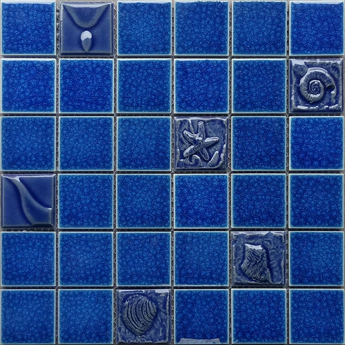 Керамическая мозаика синяя лед