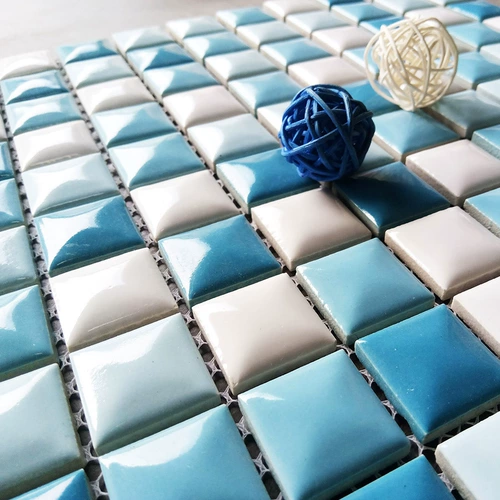 Средиземноморский стиль сине -белый хлеб керамическая мозаичная настенная плитка гостиная телевизионный фон стены арка