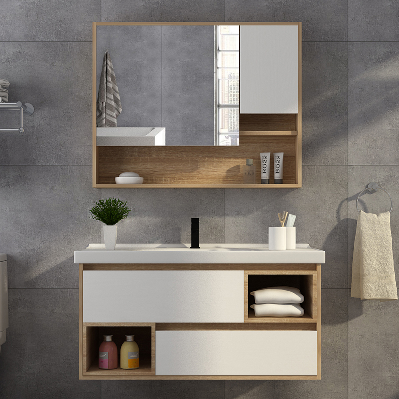 Nordic bathroom cabinet mirror cabinet combination bathroom vanity wash basin wash sink sink