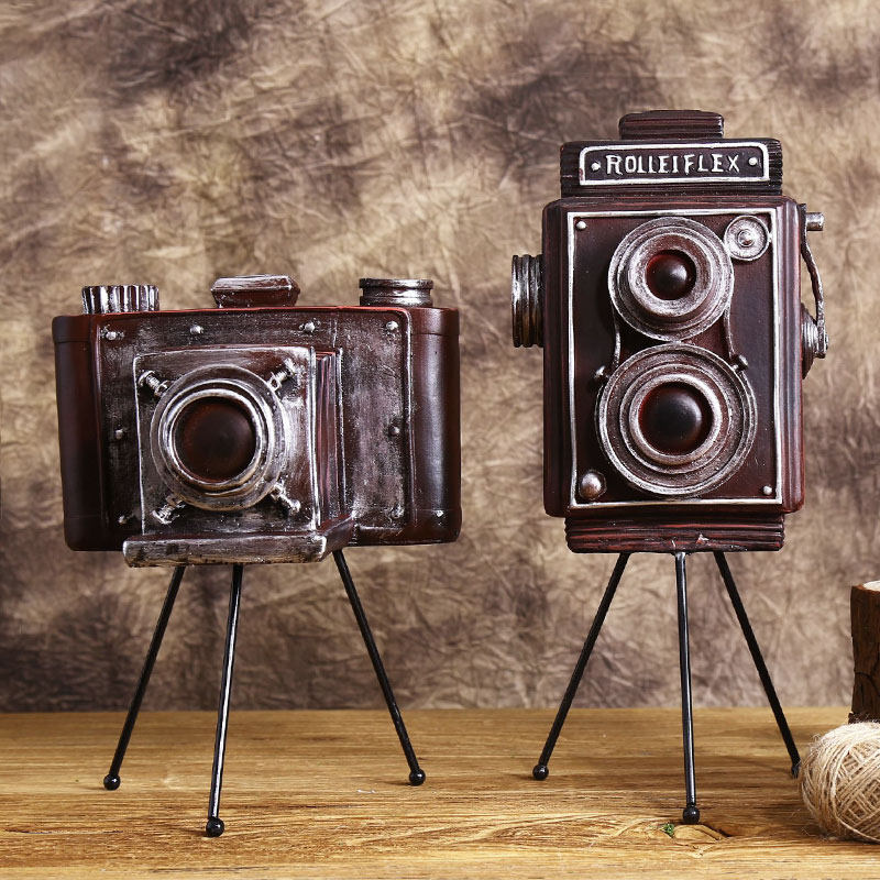 Retro Nostalgia Tripod Camera Model Bar Shop Shop Window Swing Pieces Home Partition-like board room decorations-Taobao