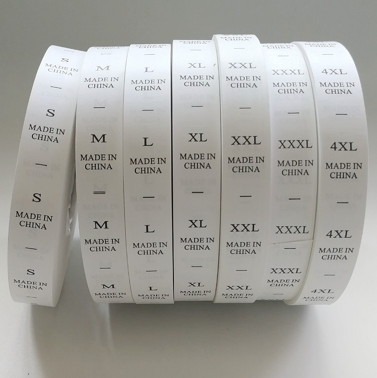 Clothing Wash Ruler Yard Mark with Made in China Size Label Pilot Label Number Pendant Mark trademark S to 4XL