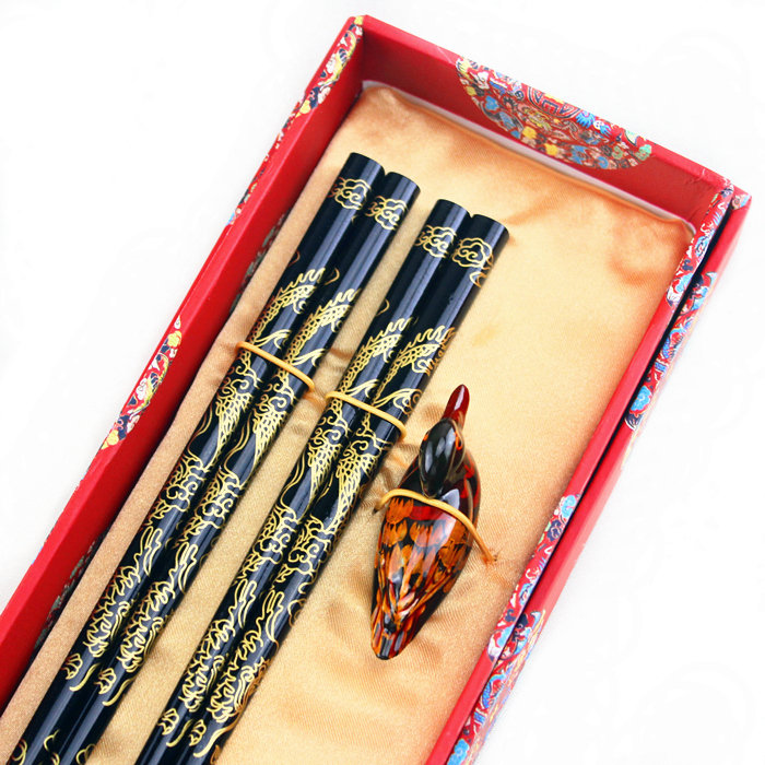 Gift Chopsticks, Chinese Style, Wooden Dragon Pattern, Business Wedding Gift, High-End Gift Box, Souvenir Gift for Foreigners