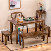 Chinese style tea table and chair combination Home modern retro simple office coffee table Wujinshi tea table solid wood tea table