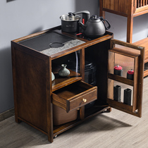 Tea Water Cabinet Tea Car New Chinese Solid Wood Home Mobile Tea Table Living Room Burning Water Jug Integrated Walnuts Wood Tea Table Tea Table
