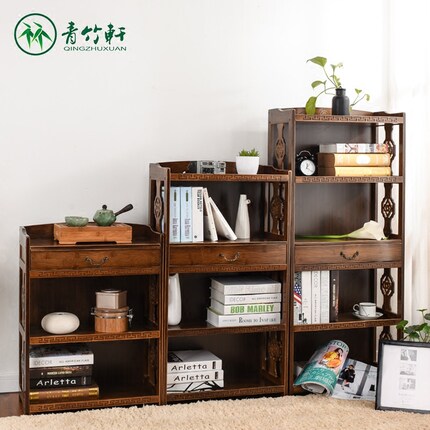 Antique Chinese bookshelves Multi-functional floor assembling floating window shelkers students Easy grid modern minimalist bookcase