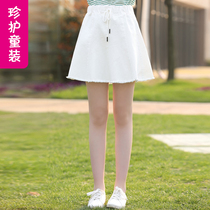 Summer 12-13-15 years old female child 2021 new white skirt foreign style girl casual skirt A- line dress