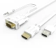 HDMI до VGA Long White (с модели аудио 3.5 мужского питания)