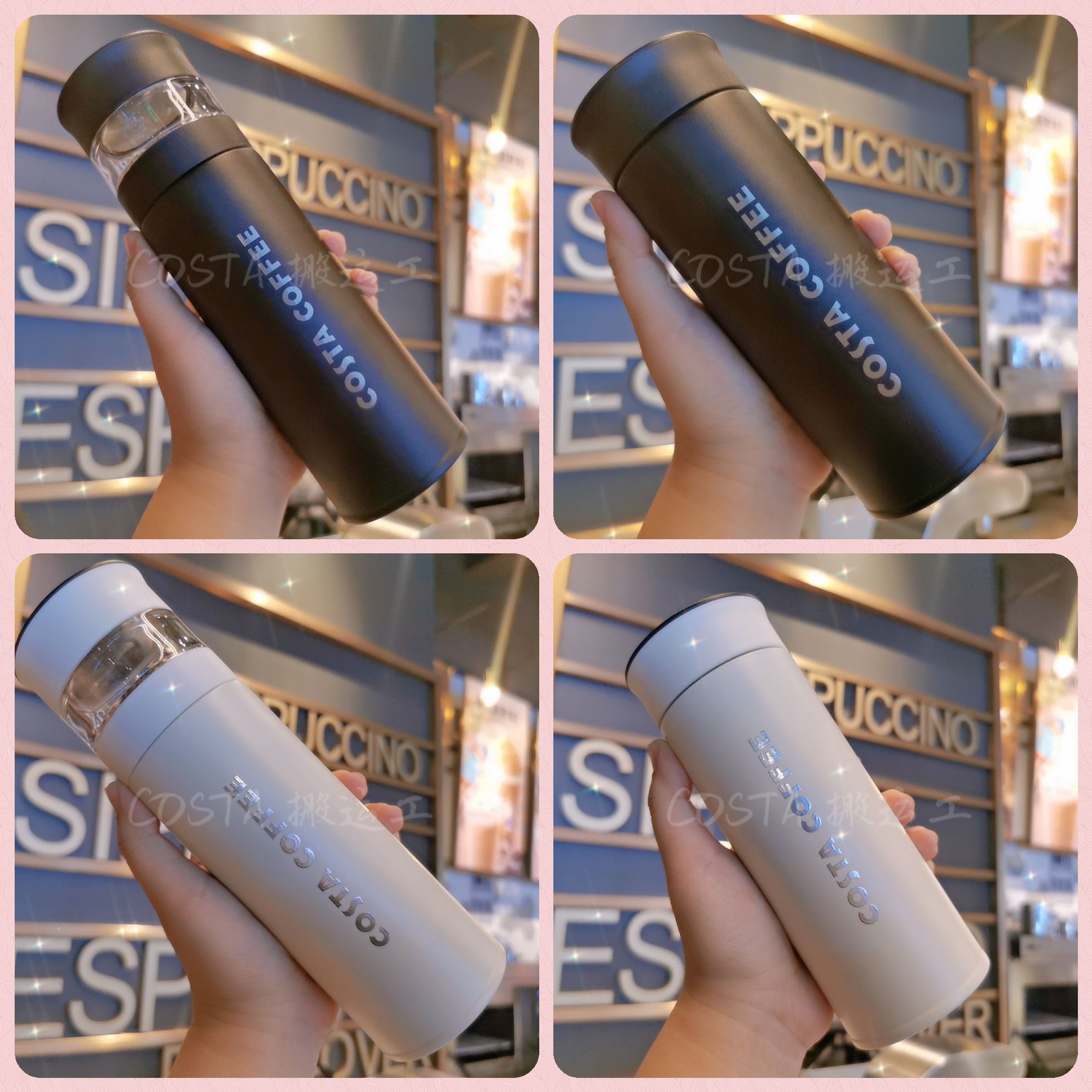 costa insulated cup tea water separation 316 stainless steel filter tea ware winter water cup intelligent catch-up lovers' cup 410ml