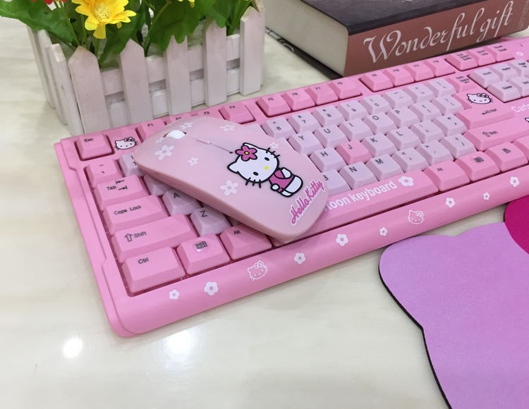 8 90 Girls Cartoon Hello Kitty Waterproof Pink Laptop Desktop