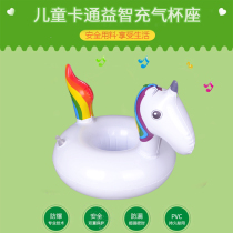Spot PVC inflatable water supplies Flamingo coaster Inflatable water floating drink cup holder Cup holder