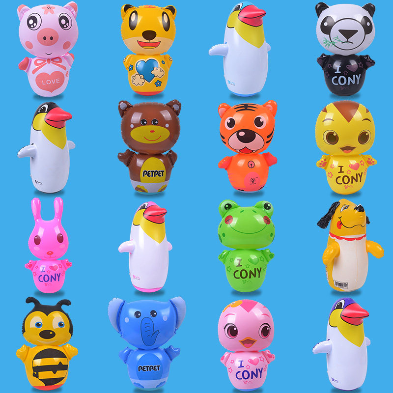 35cm Animal Cartoon Inflatable Tumbler Toy Children Puzzle Toy Ground Stall Hot Sell