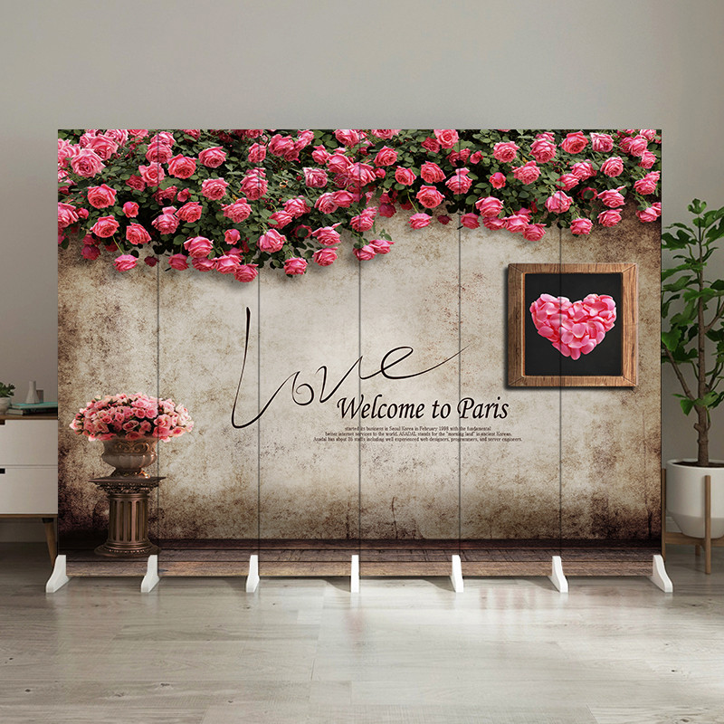 Eurostyle Retro Screen Partition Living Room Live Background Wall Folding Mobile Office Brief Modern Decoration Shelter