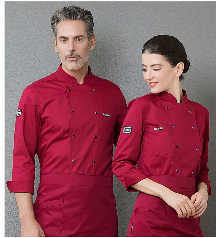 Bộ quần áo công nhân đầu bếp nam tay ngắn lưng bếp khách sạn cao cấp cotton nướng quần áo dài tay phục vụ nhà hàng mùa hè quần áo nhà bếp