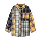 Кремовая ретро демисезонная рубашка, утепленный лонгслив, детская куртка, в западном стиле, свободный крой, длинный рукав