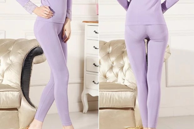 Langsha nhiệt đồ lót nữ mỏng phương thức Qiuyi Qiuku phù hợp với cổ áo cao bó sát cơ thể đồ lót cotton áo len - Phù hợp với nóng lên đồ ngủ đẹp