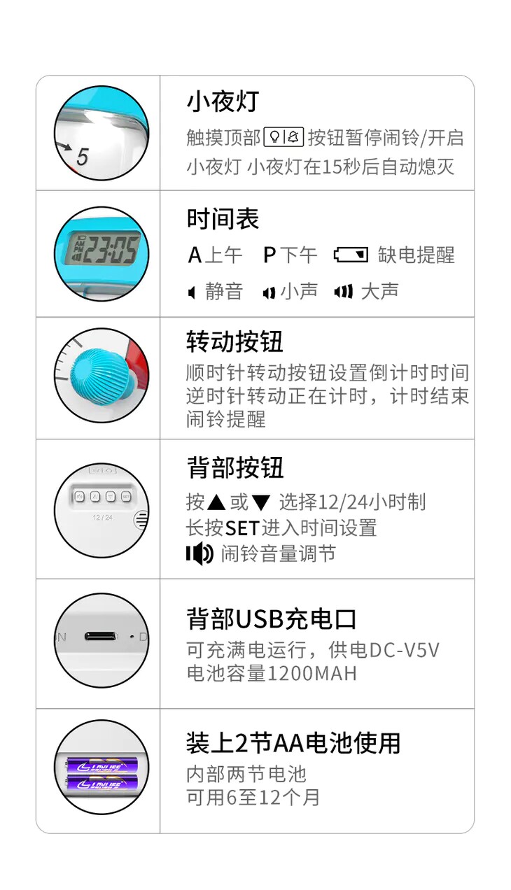 Таймер unisun可视化时间管理器儿童老师学习时间计时器小学生自律闹钟