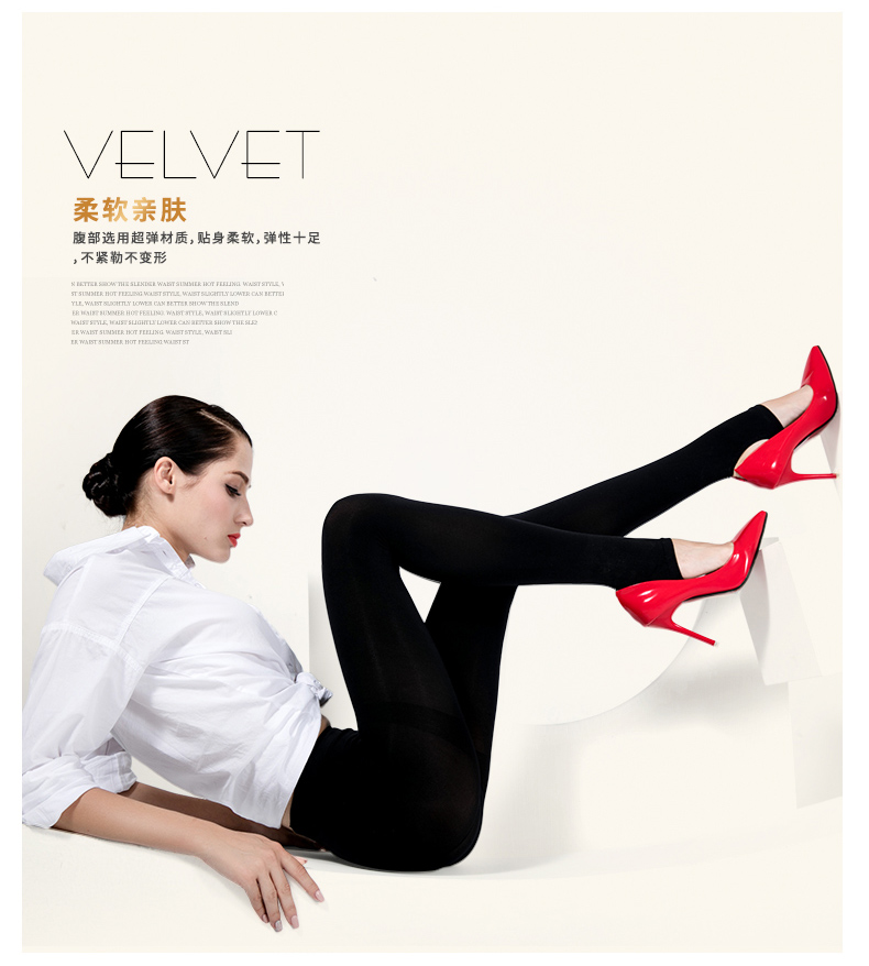 Mona nhung chín điểm trên quần legging xuân hè dày kích thước lớn chống móc quần lửng lụa mỏng chân quần tất nữ cao cấp