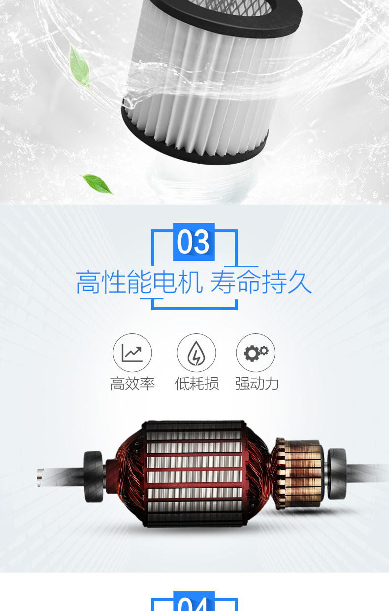 Haier thùng máy hút bụi gia đình khô và ướt cầm tay nhỏ mạnh mẽ lớn hút sức hút hạt kê thảm - Máy hút bụi máy hút bụi midea