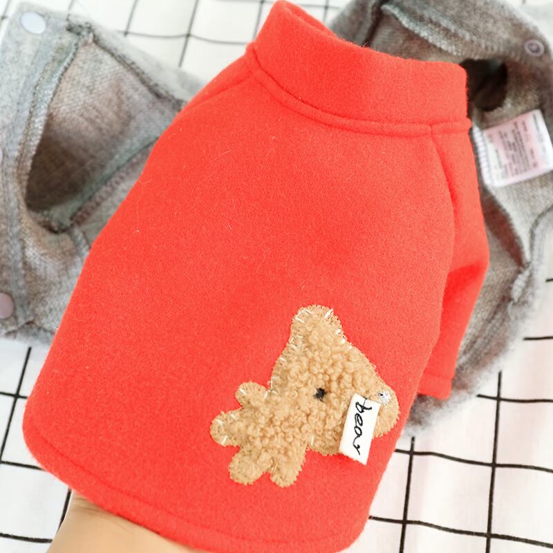 Quần áo thú cưng gấu Teddy Xiong Bomei dễ thương thêu gấu len người yêu mặc áo con chó quần áo chó - Quần áo & phụ kiện thú cưng áo phao cho chó