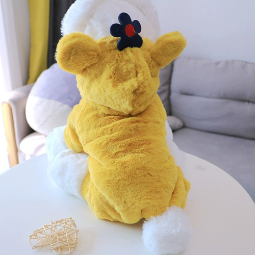 Симпатичная осенняя и зима сгущенная собачья хлопковое пальто повседневная четвероногий одежда Тедди бишон медведь Померанский питомец зима плюс бархатная одежда для собак